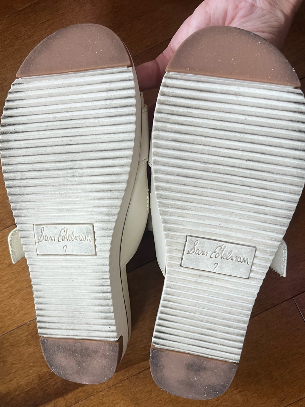 Sam Edelman Adrianna Ivory Double Strap Slide Sandals Size 7 Summer Resort - Picture 10 of 16